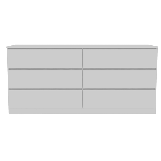 Furniture Seul Six Drawer Double Dresser, Superior Top - White