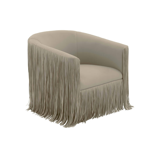 Furniture Shag Me Grey Vegan Leather Swivel Chair -S68328