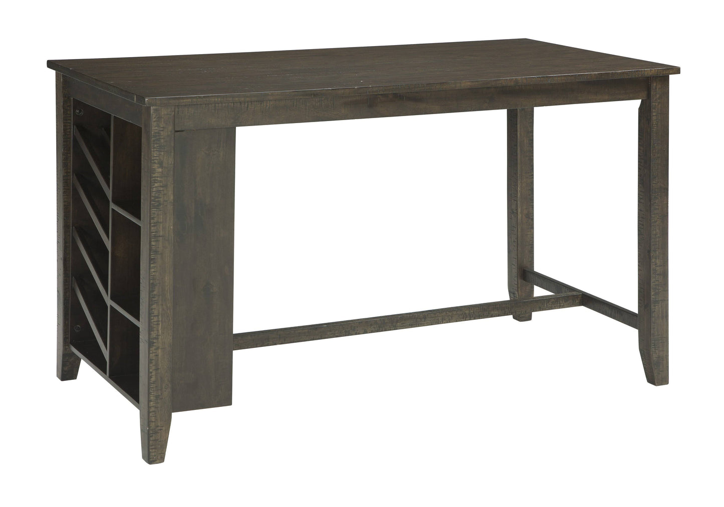 Furniture Rokane Rectangular Counter Table With Storage, Brown